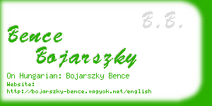 bence bojarszky business card